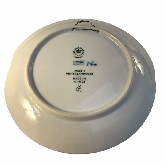 Vintage Christmas Plate Royal Copenhagen Denmark Blue 1971 Hare / Rabbit - Picture 3 of 4